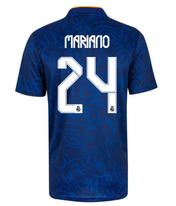 2021/22 Real Madrid Away Kit Soccer Jersey with Mariano 24 printing